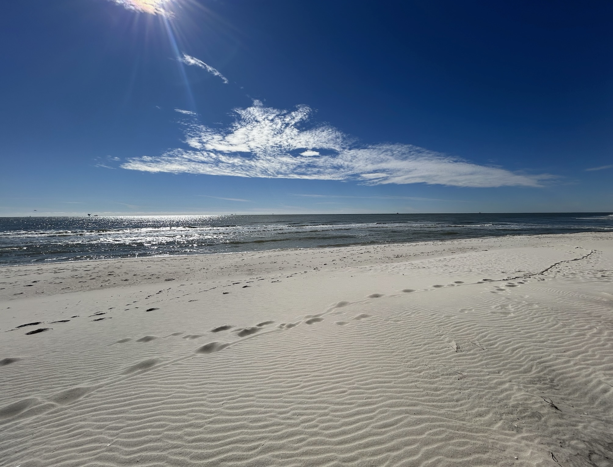 Dauphin Island Alabama beach on a sunny day