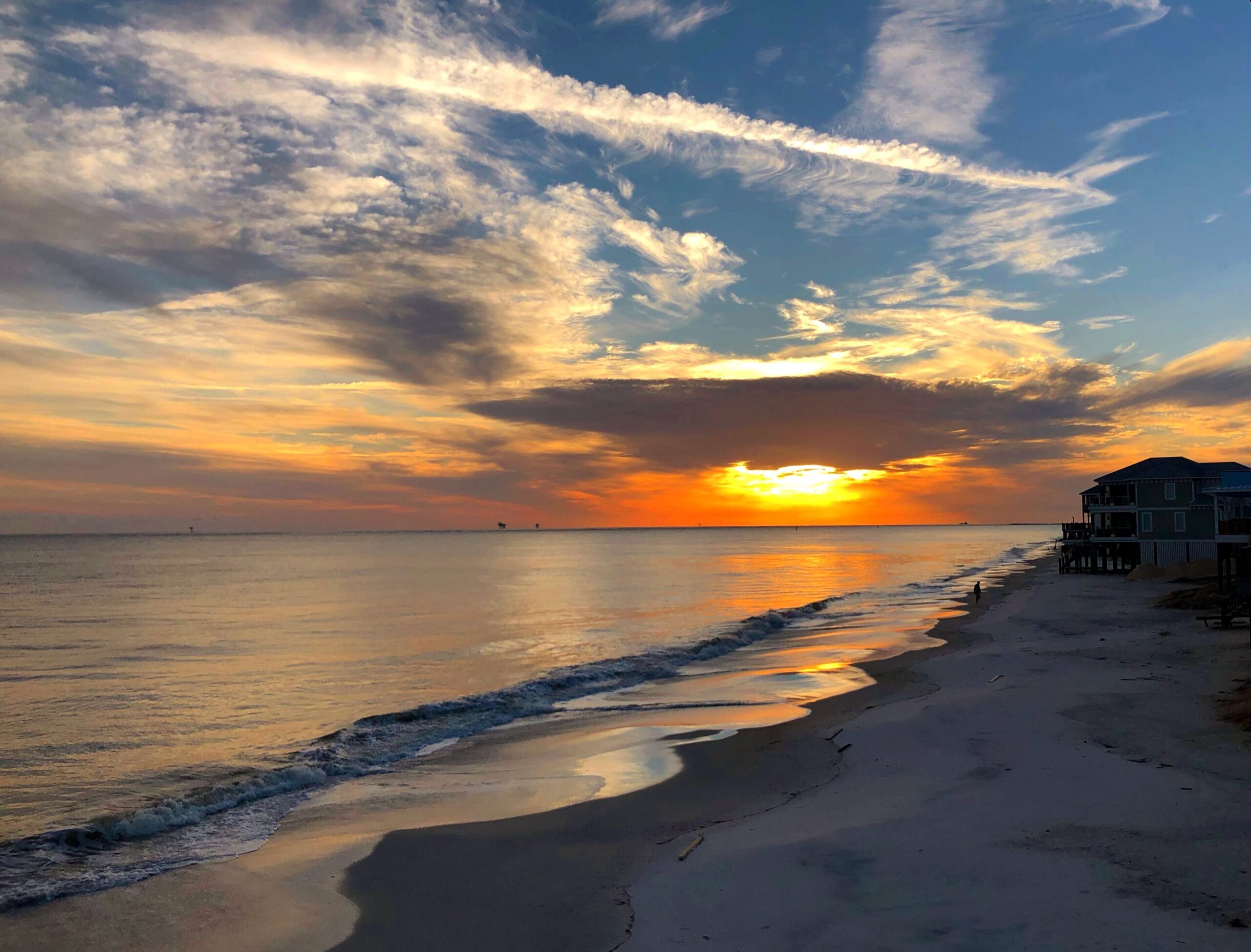 Dauphin Island sunset view from the beach